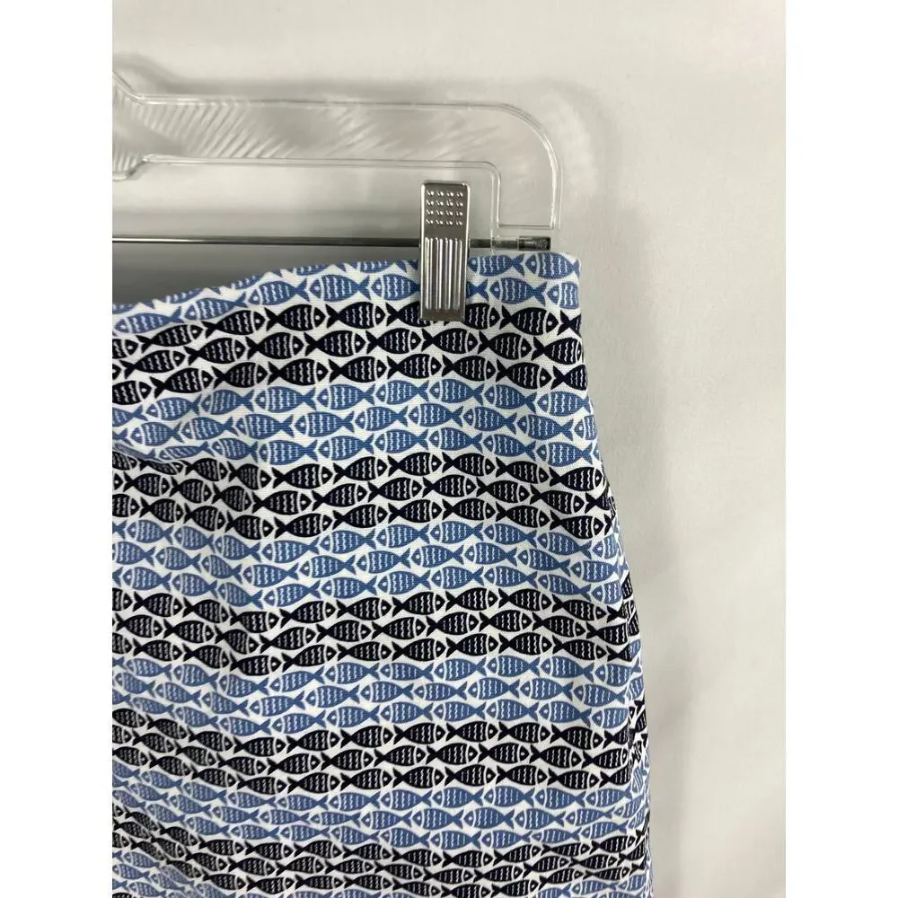Talbots Fish Pattern Nautical Novelty Skirt Size 2P - Picture 2 of 5